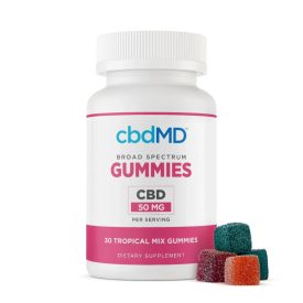 Bottle of cbdMD's broad-spectrum CBD Gummies